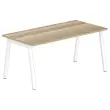 Bureau rectangulaire 160x80 Ch&ecirc;ne vein&eacute; / pi&eacute;t. Blanc BANGKOK photo du produit