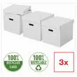 3 Boîtes de rangement Home - Taille Cube - Blanc - ESSELTE photo du produit