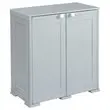 Armoire basse polypropylène 2 portes battantes 79x43x85,50 cm gris photo du produit
