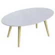 Table basse ovale laquée blanc L 85cm - Montée photo du produit