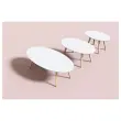 Table basse ovale laquée blanc L 115cm- Montée photo du produit