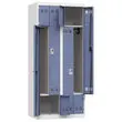 Vestiaire gain de place porte en L 2 colonnes - 4 utilisateurs - Bleu photo du produit