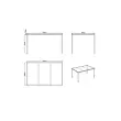 Table rectangulaire 140x90 cm MAHAUT décore FLOREAL recyclée photo du produit