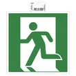 Panneau adhésif évacuation gauche 20 cm - Vert photo du produit