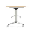 Table rectangulaire rabattable avec roulettes - 180 x 70 cm - H&ecirc;tre et alu photo du produit