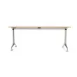 Table rectangulaire rabattable avec roulettes - 180 x 70 cm - H&ecirc;tre et alu photo du produit