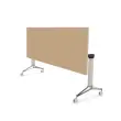 Table rectangulaire rabattable avec roulettes - 180 x 70 cm - H&ecirc;tre et alu photo du produit