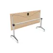 Table rectangulaire rabattable avec roulettes - 180 x 70 cm - H&ecirc;tre et alu photo du produit