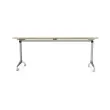 Table rabattable avec roulettes - Acacia clair et aluminium - 180x70 cm photo du produit