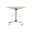Table rabattable avec roulettes - Acacia clair et aluminium - 180x70 cm photo du produit