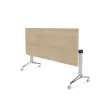 Table rabattable avec roulettes - Acacia clair et aluminium - 180x70 cm photo du produit
