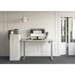 Bureau BERNE électrique 160 x 80 blanc/alu boitier simple photo du produit