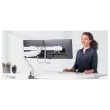 Bras porte-&eacute;crans double &agrave; barre transversale Eppa - Blanc - Fellowes photo du produit