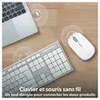 Kit clavier et souris sans fil Classy - 13 raccourcis multim&eacute;dias - R&eacute;cepteur USB unique - Blanc - T'NB photo du produit