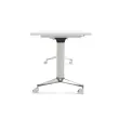 Table rectangulaire rabattable avec roulettes - 180 x 70 cm - Blanc et alu photo du produit