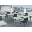 Table rectangulaire rabattable avec roulettes - 180 x 70 cm - Blanc et alu photo du produit