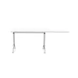Table rabattable avec roulettes - 190 x 70 cm - Blanc et alu - Angle à gauche photo du produit
