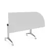 Table rabattable avec roulettes - 190 x 70 cm - Blanc et alu - Angle à gauche photo du produit
