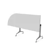 Table rabattable avec roulettes - 190 x 70 cm - Blanc et alu - Angle à droite photo du produit