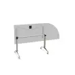 Table rabattable avec roulettes - 190 x 70 cm - Blanc et alu - Angle à droite photo du produit