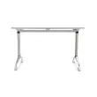 Table rabattable 120x70 blanc/alu montée photo du produit