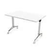 Table rabattable 120x70 blanc/alu montée photo du produit