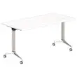 Table rabattable 150x70 blanc/alu montée photo du produit
