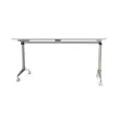 Table rabattable 150x70 blanc/alu mont&eacute;e photo du produit