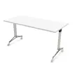 Table rabattable 150x70 blanc/alu mont&eacute;e photo du produit
