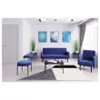 Pouf Rond GAIA D37 pieds noirs simili cuir monté photo du produit