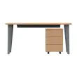 Bureau BORDEAUX 140 x 80 chêne clair -pieds aluminium monté photo du produit