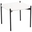 Table basse MEET 50 x 50 Blanc pieds noirs montée photo du produit