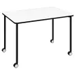 Table roulante FEX OFFICE 116 x 50 cm Blanc pieds noirs photo du produit