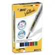 BIC Velleda 1791 Feutres pour Tableau Blanc Effa&ccedil;ables &agrave; Sec Pointe Large Biseaut&eacute;e - Couleurs Assorties, Etui Carton de 4 photo du produit
