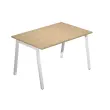 Bureau CAGLIARI - 140 x 80 cm - Chêne et pieds aluminium photo du produit