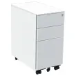 Caisson mobile métallique SLIM L30 cm 2+1 tiroirs blanc photo du produit