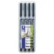 4 Feutres Lumocolor permanents - Pointes 0,4mm/0,6 mm/1mm et biseau 1 &agrave; 2,5mm - Noir - STAEDTLER photo du produit