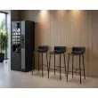 Tabouret haut H 75 cm POPP dossier basnoir photo du produit