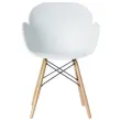 2 Fauteuils PETALES pied hêtre assise blanche photo du produit