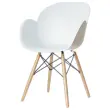 2 Fauteuils PETALES pied hêtre assise blanche photo du produit