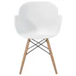 2 Fauteuils PETALES pied hêtre assise blanche photo du produit