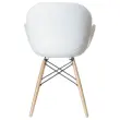 2 Fauteuils PETALES pied h&ecirc;tre assise blanche mont&eacute;s photo du produit