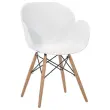 2 Fauteuils PETALES pied h&ecirc;tre assise blanche mont&eacute;s photo du produit