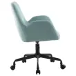 2 Fauteuils Tissu bleu clair piétement àroulettes montés photo du produit