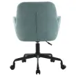 2 Fauteuils Tissu bleu clair piétement àroulettes montés photo du produit