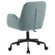 2 Fauteuils Tissu bleu clair piétement àroulettes montés photo du produit