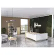 Bureau rectangulaire BARI L180 cm chêne et blanc monté photo du produit
