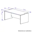 Bureau rectangulaire BARI L180 cm chêne et blanc monté photo du produit