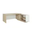Bureau BARI Retour gauche 180 cm ch&ecirc;nestructur&eacute; / blanc mont&eacute; photo du produit