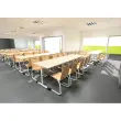 Table de collectivité 120 x 80 stratifiée hêtre -pieds alu montée photo du produit
